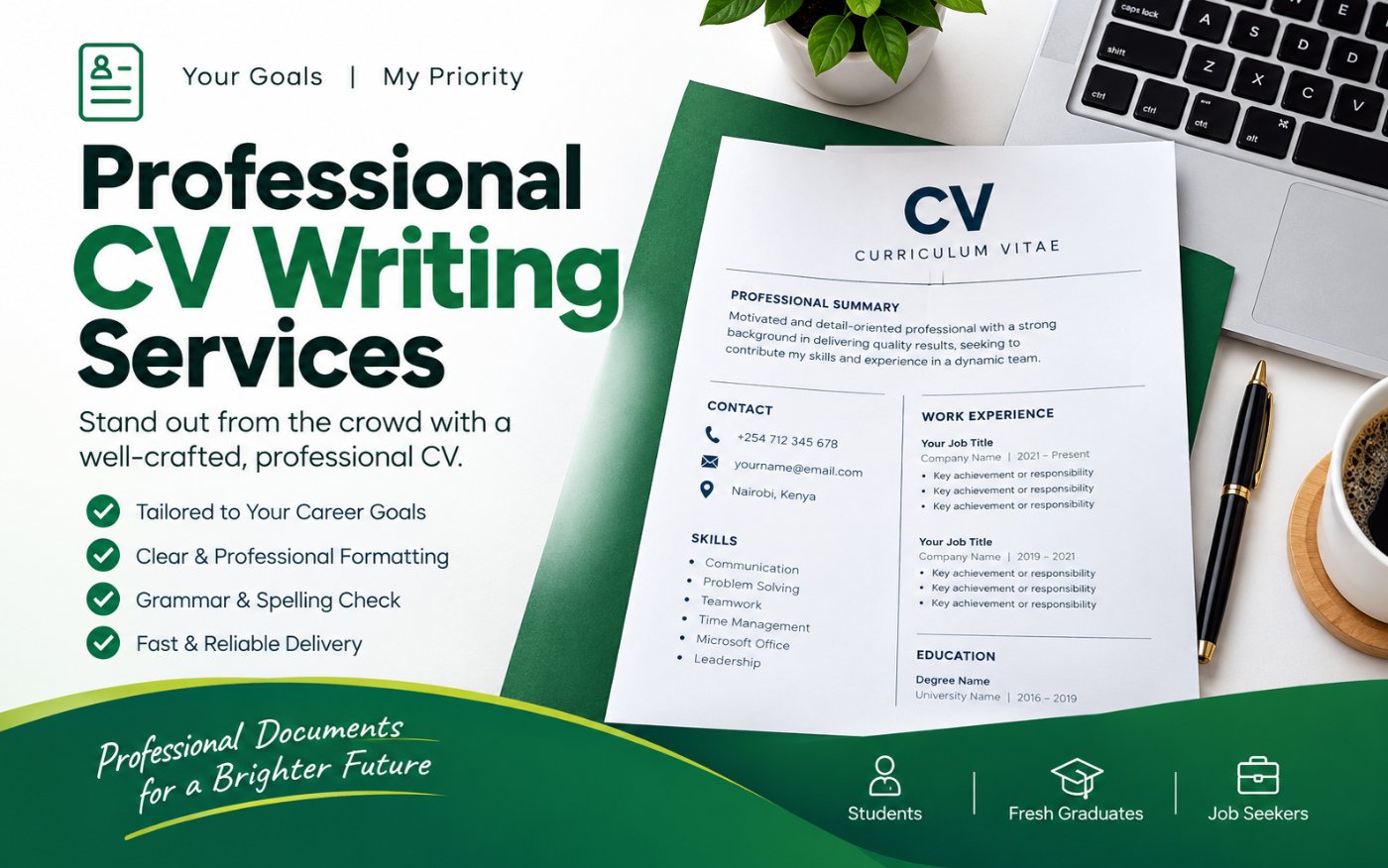 Professional CV writing and redesign 