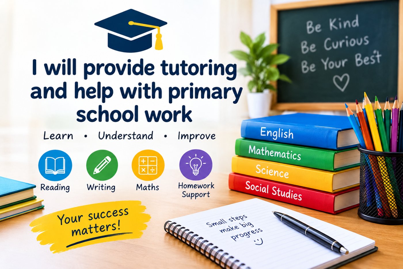 I will provide tutoring and help with primary school assignment 