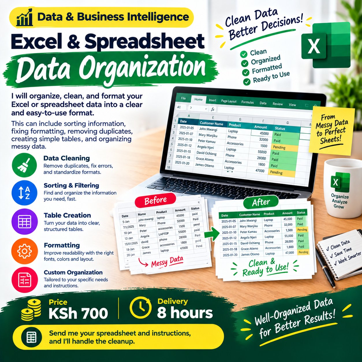 Excel & Spreadsheet Data Organization