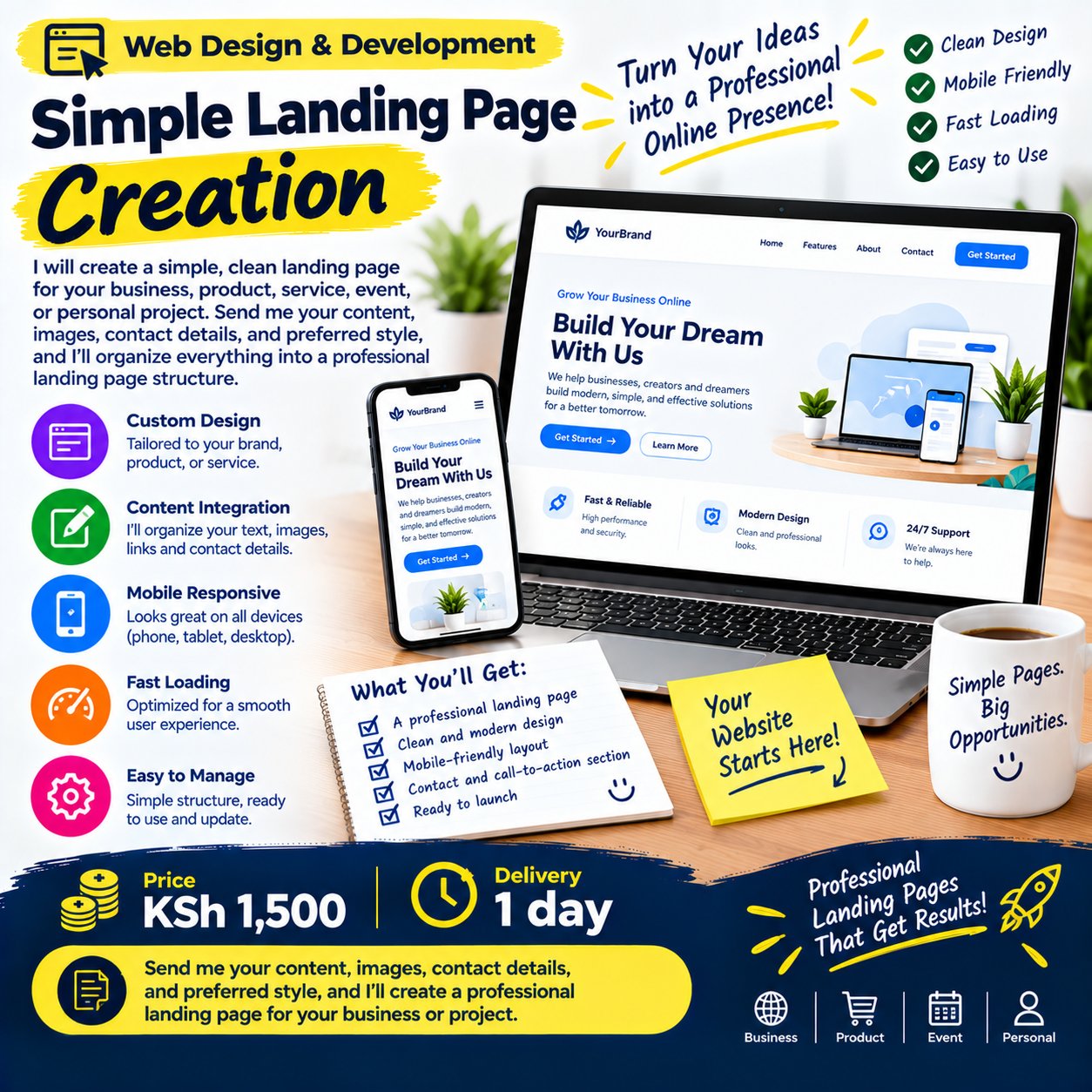 Simple Landing Page Creation