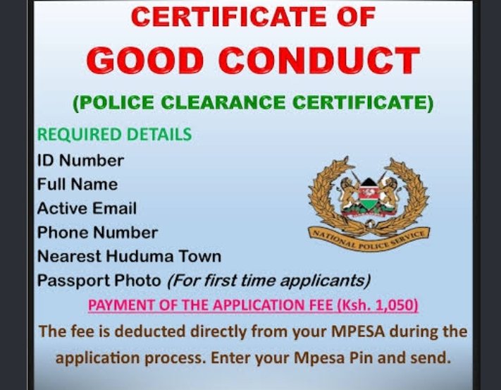 Good Conduct Application 