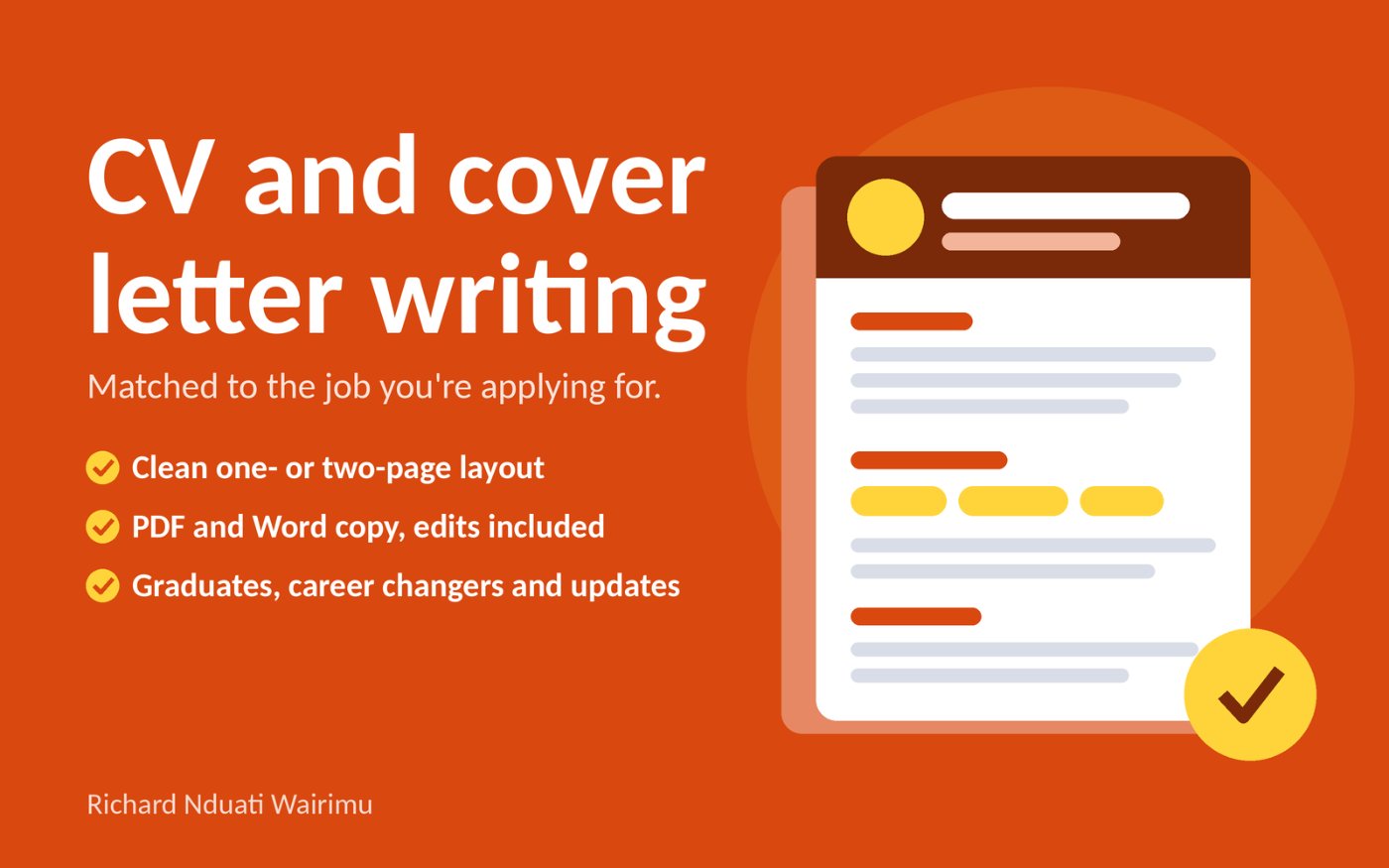 Professional CV and cover letter writing for job seekers