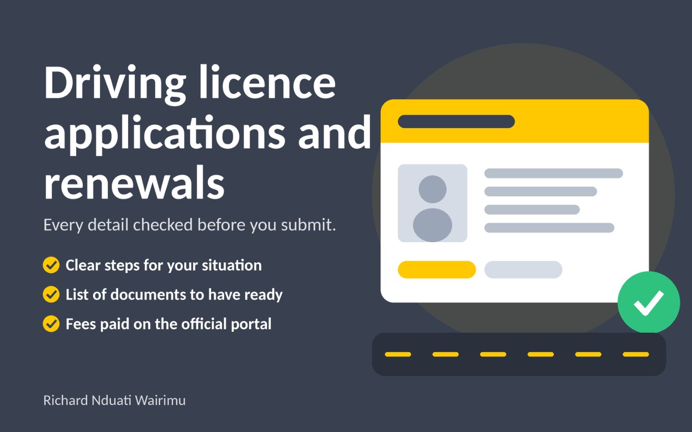 NTSA driving licence application and renewal assistance
