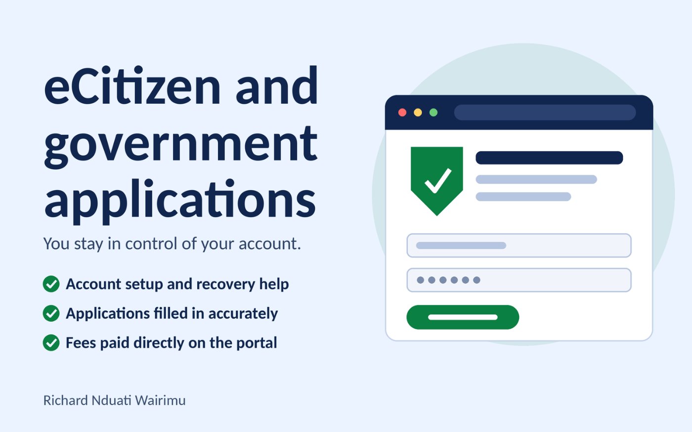 eCitizen account setup and government application assistance